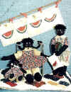 Hattie & Homer Hobart.  I spit a seed into the air, it landed I know not where  but with Gods gentle care delicious fruit it will bear.  Pattern includes 20" boy or girl doll, 10" doll and 9" x 24" mini quilt.