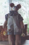 Mortimer P. La Beara.  Pattern includes 24" and 4" bear with beehive. Made from cotton batting or plush felt.