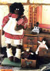 Bless the Children.  Pattern includes 22" doll with stitched apron and 6" boy and girl dolls