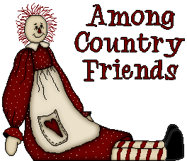 Raggedy Ann logo for Among Country Friends pattern company